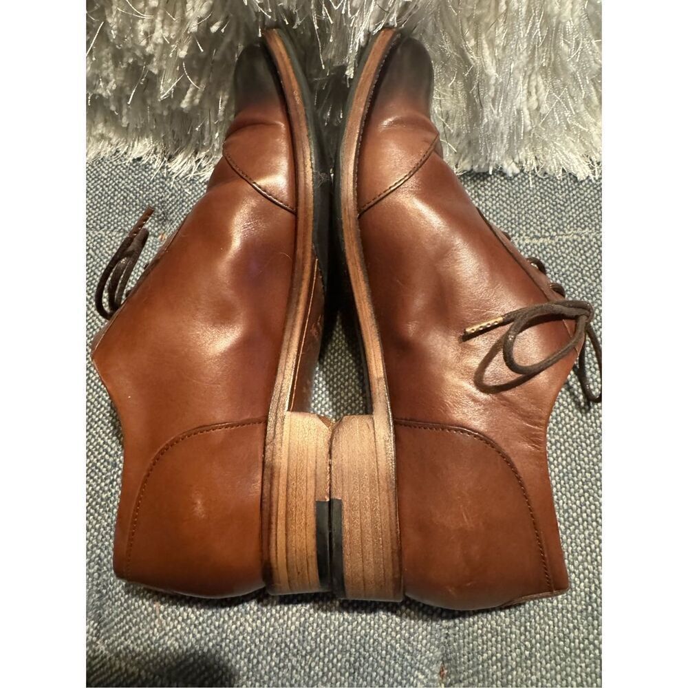 THE OFFICE OF ANGELA SCOTT Mr. Evans Walnut Leather Women's Wingtip Oxford 37.5W - Picture 5 of 8